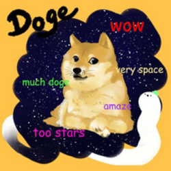 doge in a memes world crypto logo