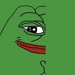 Half of Pepe crypto logo