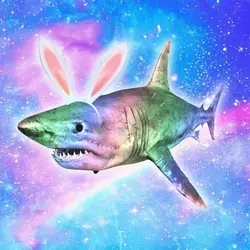 iridescent rabbit shark crypto logo